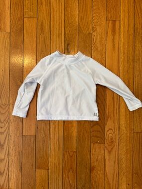 Little Bipsy White Long Sleeve Rash Guard Top